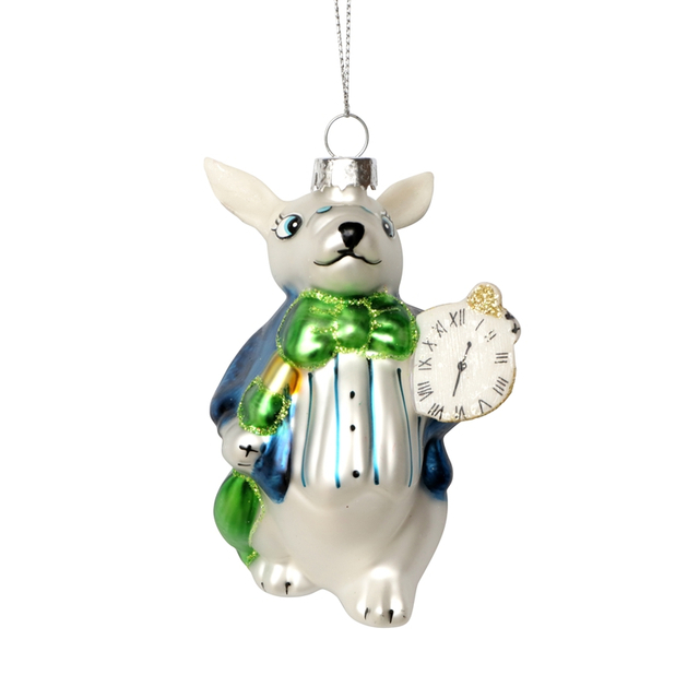 Glass rabbit ornament, glass toys, Christmas decoration KMT81058