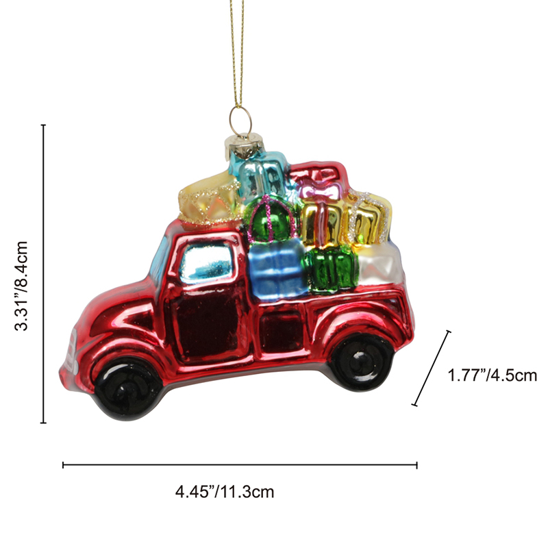 Christmas glass toys, glass car ornament , Christmas decoration KMT81069