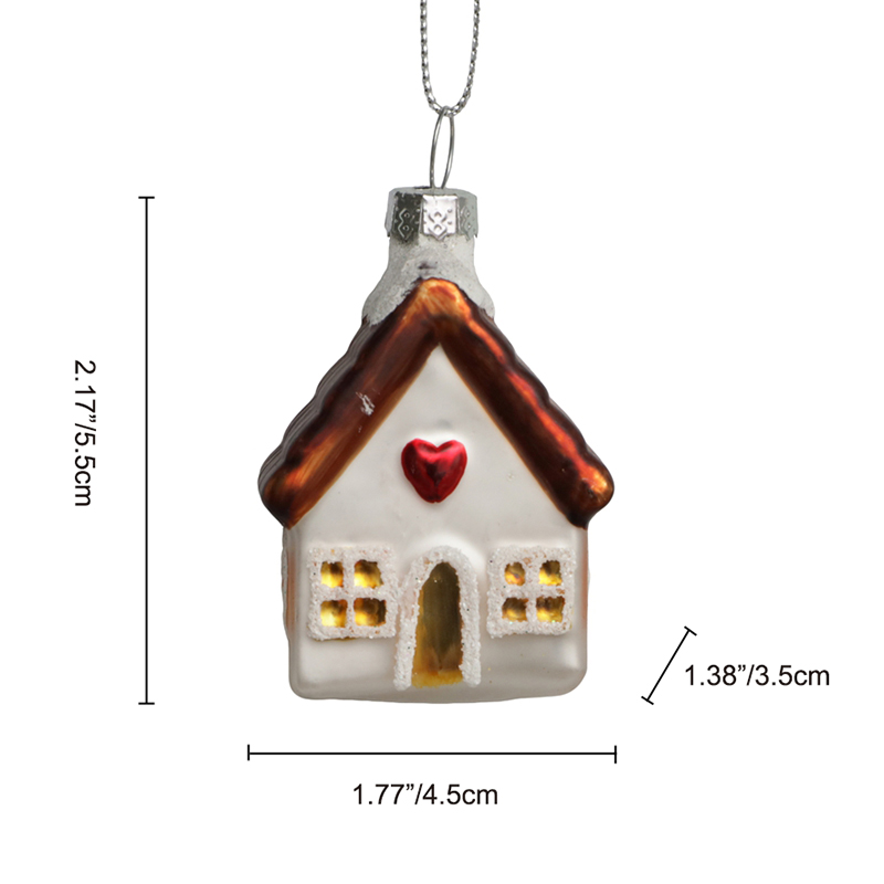 Christmas ornament, glass toy, glass house,Christmas decoration KMT81073