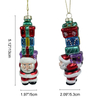 Glass Santa with gifts, Christmas glass toys, Christmas decoration KMT81054