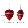 Christmas painted heart-shape glass toy,can be opened,Christmas decoration