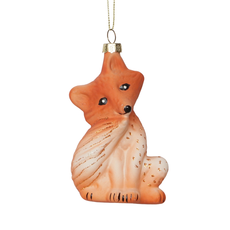 Christmas ornament, glass fox toy,Christmas decoration KMT81026
