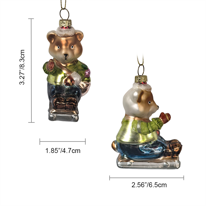 The glass bear ornament, Christmas glass toys, Christmas decoration KMT81017