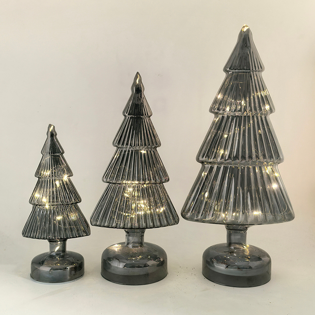 Glass Christmas tree with led lights, glass decoration with LED lights, Christmas decoration KML81008