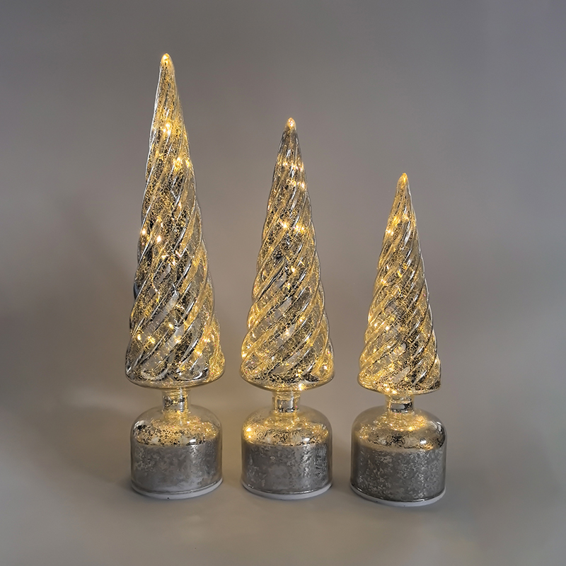 Glass Christmas tree with led lights, glass decoration with LED lights, Christmas decoration KML81031