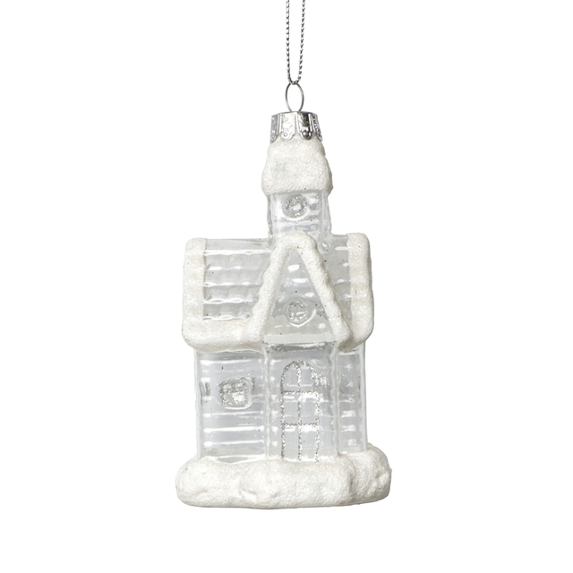Christmas ornament, glass toy, glass house,Christmas decoration KMT81072