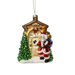 Christmas ornament, glass toy, glass house,Christmas decoration KMT81078