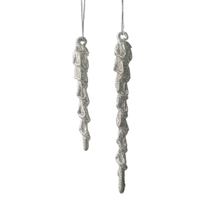 Glass icicle with glitter,Christmas decoration KMI82001