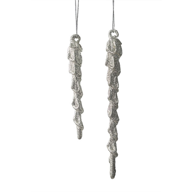 Glass icicle with glitter,Christmas decoration KMI82001