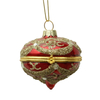 Christmas glass ball can be opened，hand painted Onion shape, Christmas decoration KMB82004 