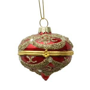 Christmas glass ball can be opened，hand painted Onion shape, Christmas decoration KMB82004 
