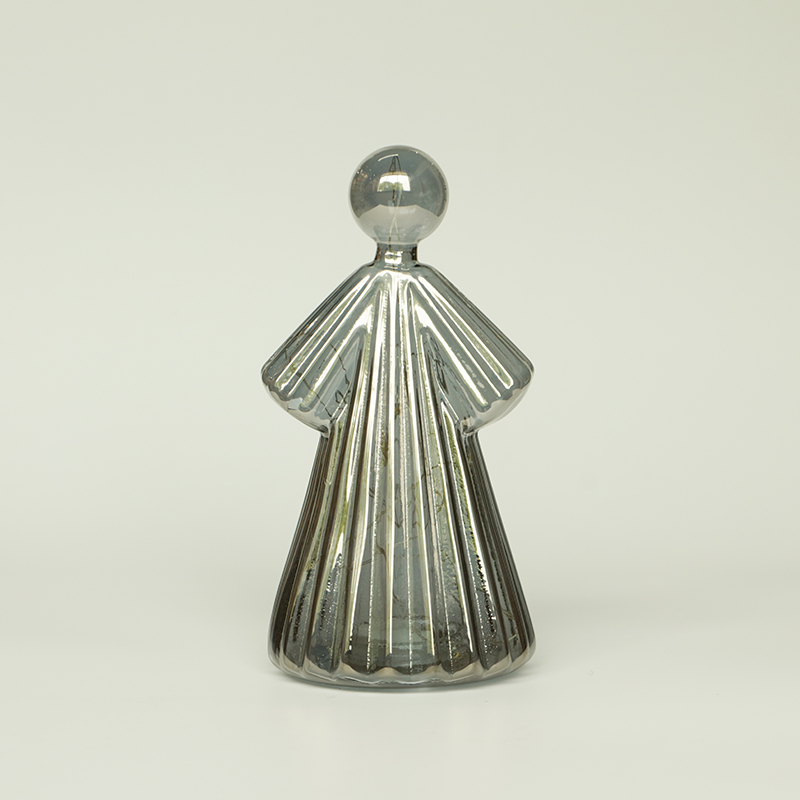 Glass angel with led lights, glass decoration with LED lights, glass toy KML81006