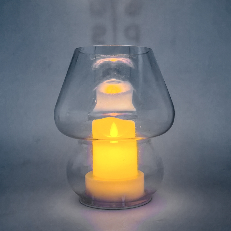 Glass Mushroom with led lights, glass decoration with LED lights, Christmas decoration KML81020