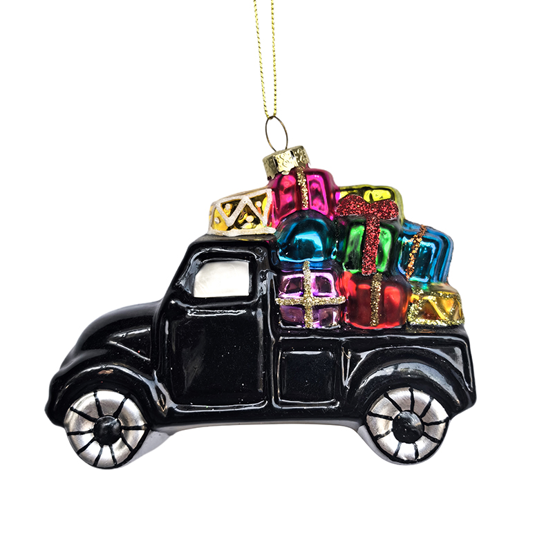 Christmas glass toys, glass car ornament , Christmas decoration KMT81069