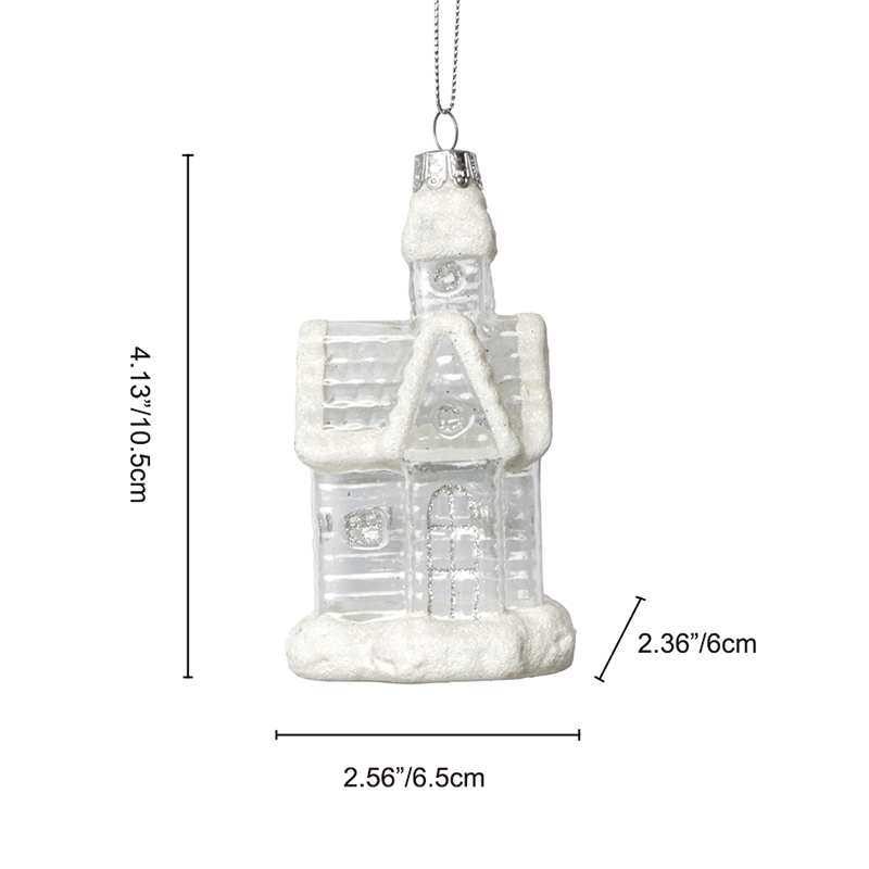 Christmas ornament, glass toy, glass house,Christmas decoration KMT81072