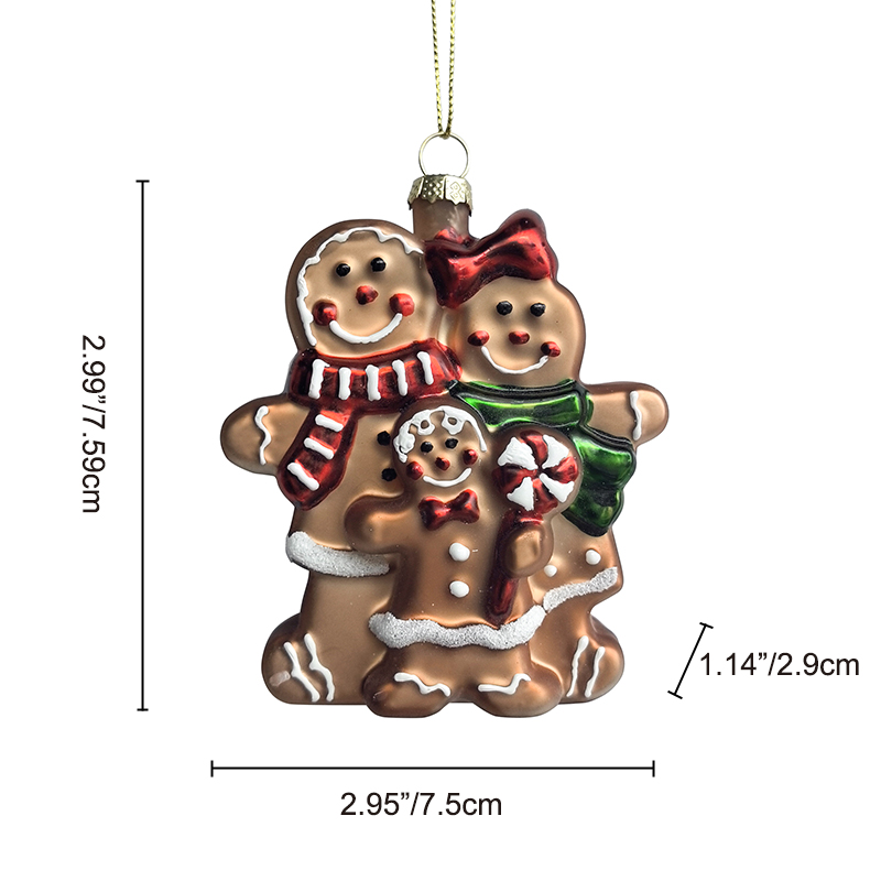 Glass Gingerbread man, Christmas glass toys, Christmas decoration KMT81052