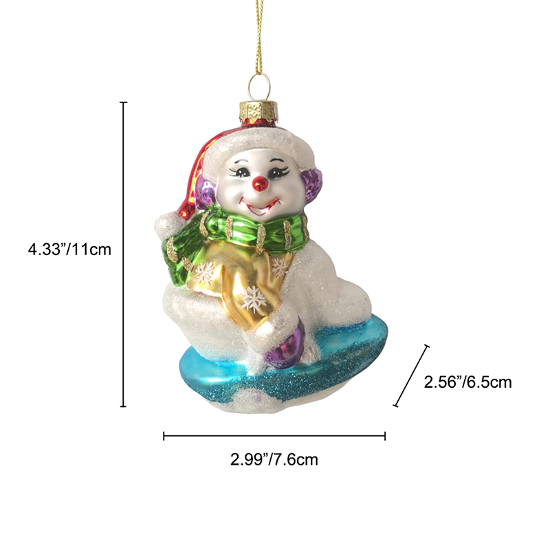 Glass snowman, Christmas glass toys, Christmas decoration KMT81053