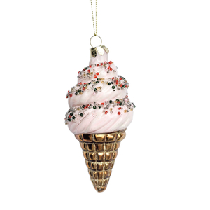 Christmas glass toys, glass Cream Cone ornament,Christmas decoration KMT81080