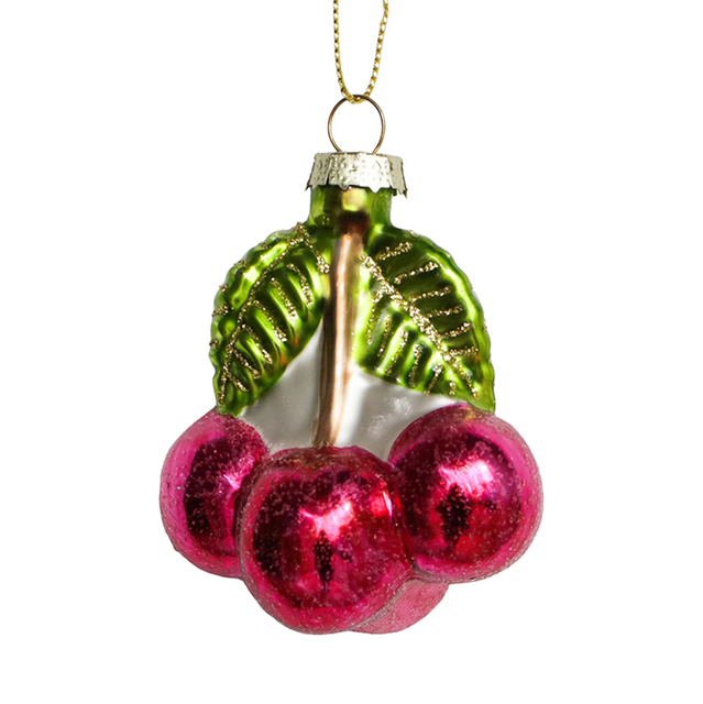 Glass cherry ornament, glass fruit toys, Christmas decoration KMT81075