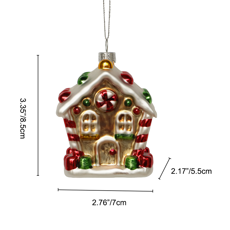 Christmas ornament, glass toy, glass house,Christmas decoration KMT81079
