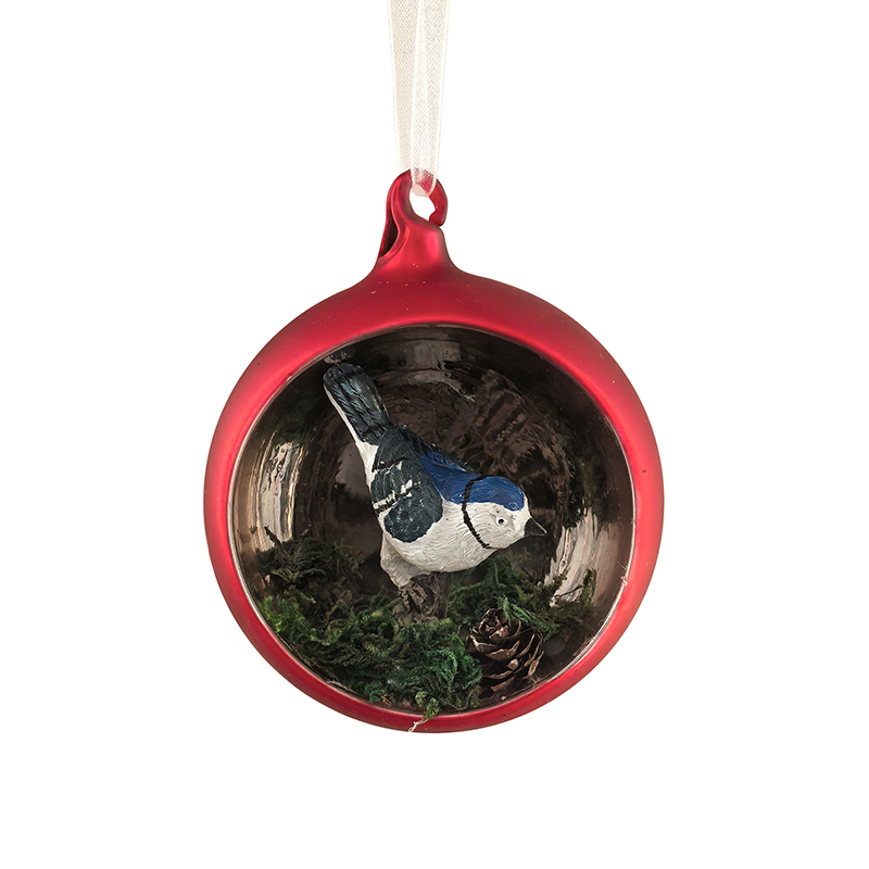 Christmas glass ball with resin decoration inside，Christmas decoration KMB86003
