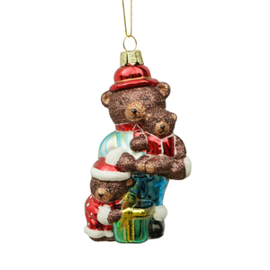 The glass bear ornament, Christmas glass toys, Christmas decoration KMT81040