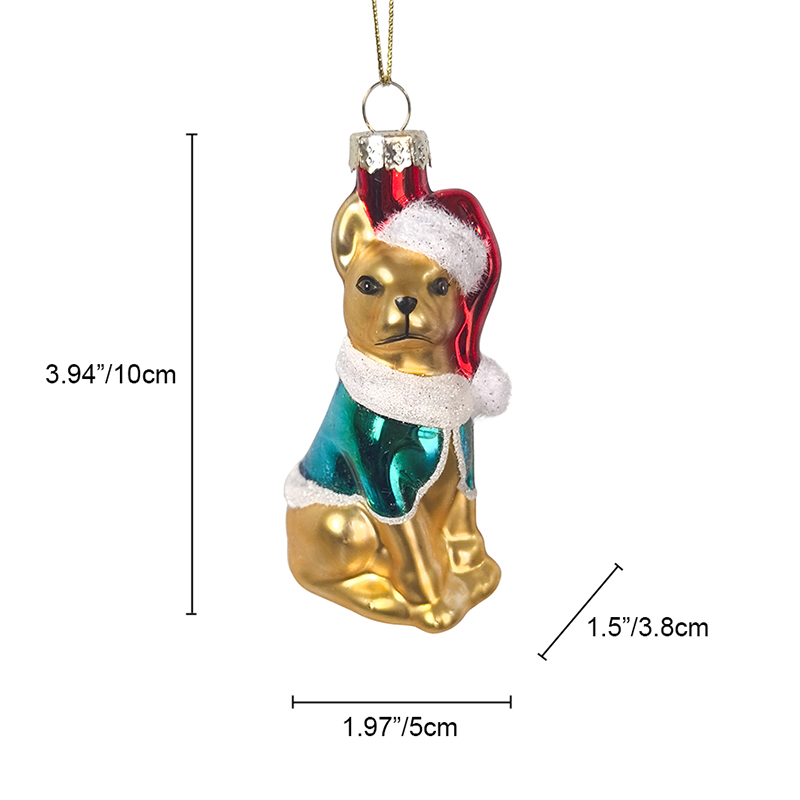 Glass dog ornament, Christmas glass toys, Christmas decoration KMT81022