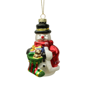 Christmas ornament, glass toy, glass snowman,Christmas decoration KMT81009