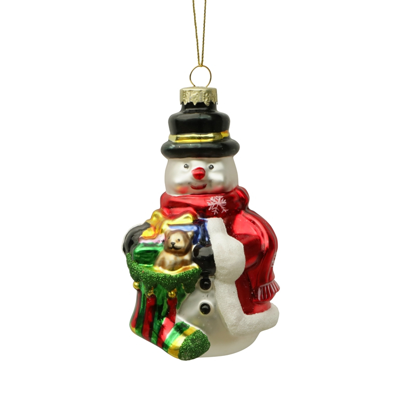 Christmas ornament, glass toy, glass snowman,Christmas decoration KMT81009