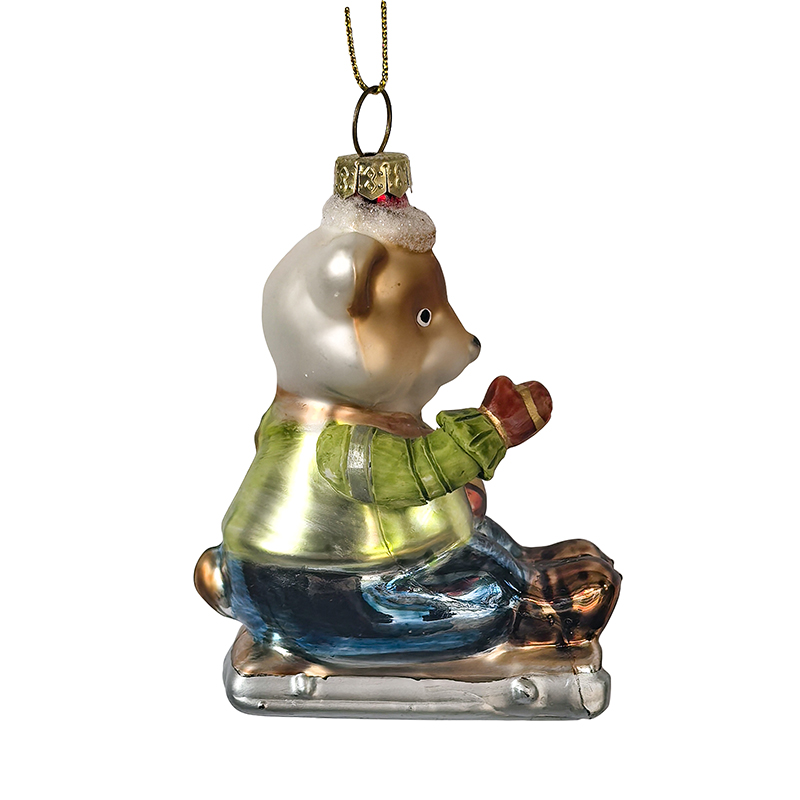 The glass bear ornament, Christmas glass toys, Christmas decoration KMT81017
