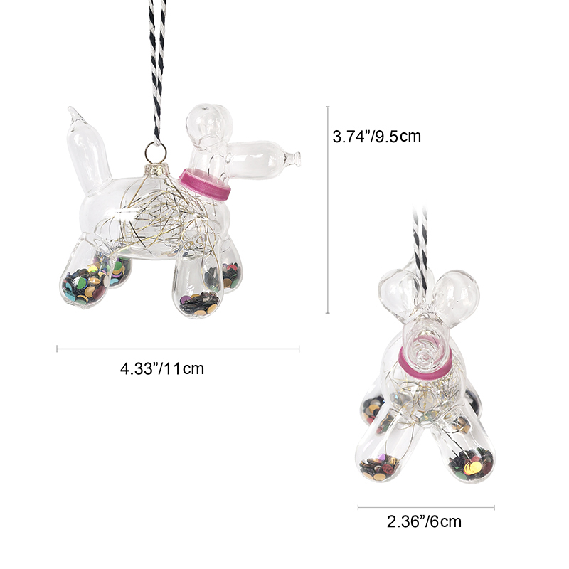 Glass dog ornament, Christmas glass toys, Christmas decoration KMT81012