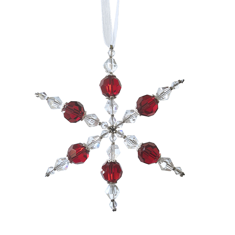Red crystal snowflakes,Crystal decoration,christmas decoriation KMC84011