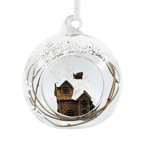 Christmas glass ball with resin decoration inside，Christmas decoration KMB86009