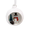 Christmas glass ball with resin decoration inside，Christmas decoration KMB86011