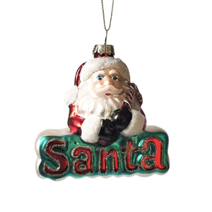 Glass Santa, Christmas glass toys, Christmas decoration KMT81104