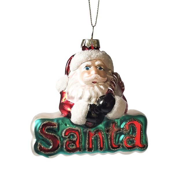 Glass Santa, Christmas glass toys, Christmas decoration KMT81104