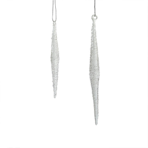 Glass icicle with glitter,Christmas decoration KMI82003