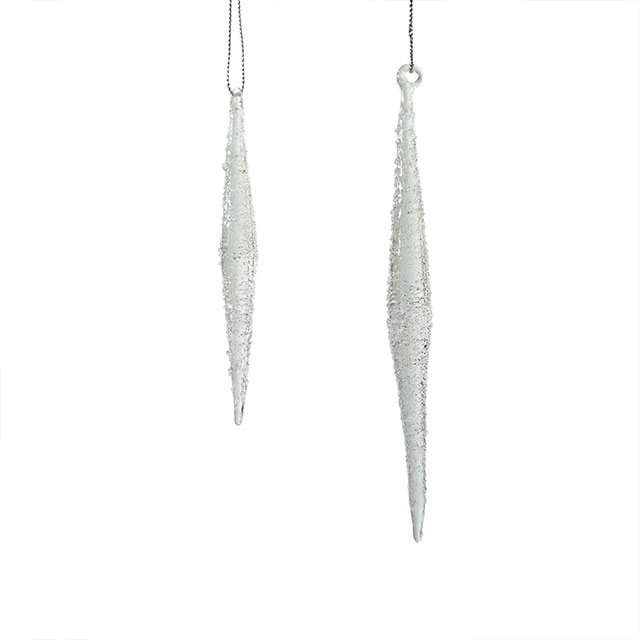 Glass icicle with glitter,Christmas decoration KMI82003