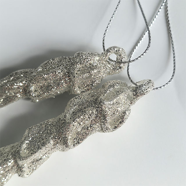 Glass icicle with glitter,Christmas decoration KMI82001