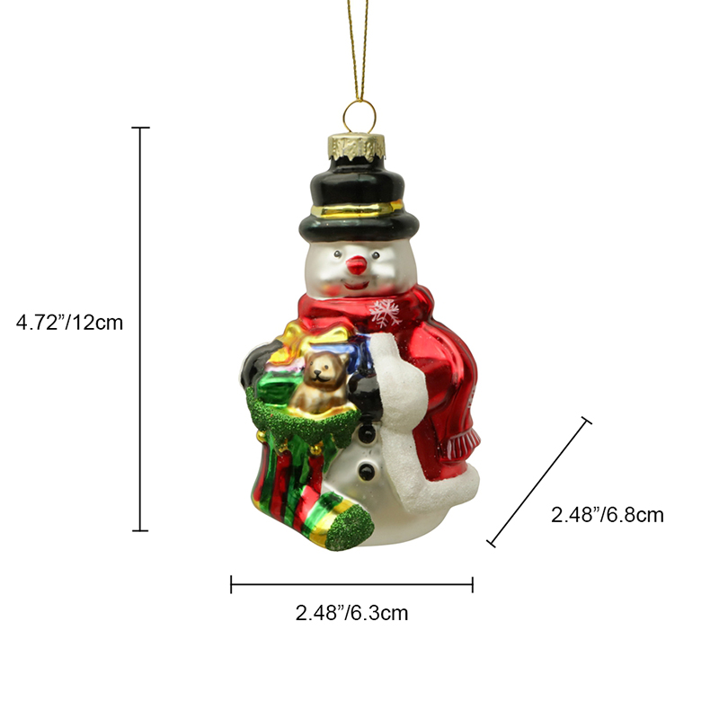 Christmas ornament, glass toy, glass snowman,Christmas decoration KMT81009
