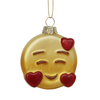 Glass emoji decoration, Smiling face glass toy, yellow face toy,Christmas decoration KMT81037