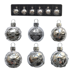 Glass ball set, set of six glass ball ornaments, Christmas decorations KMB88001