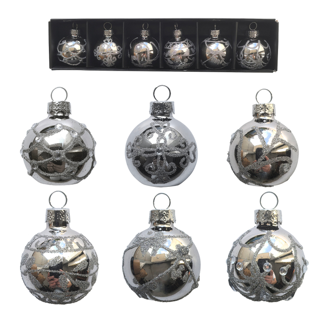 Glass ball set, set of six glass ball ornaments, Christmas decorations KMB88001