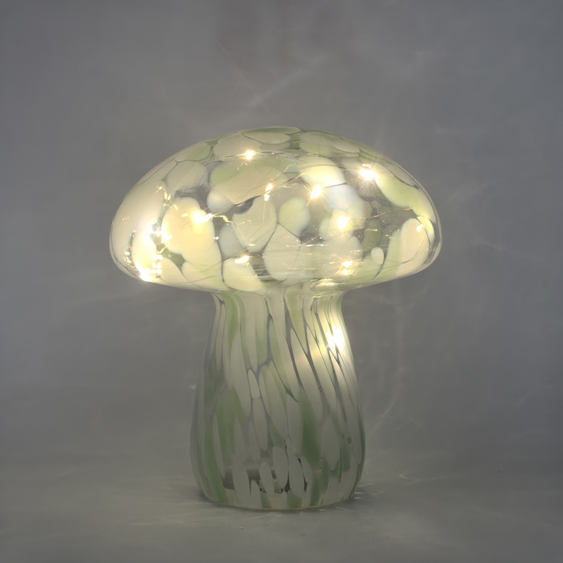 Glass Mushroom with led lights, glass decoration with LED lights, Christmas decoration KML81019