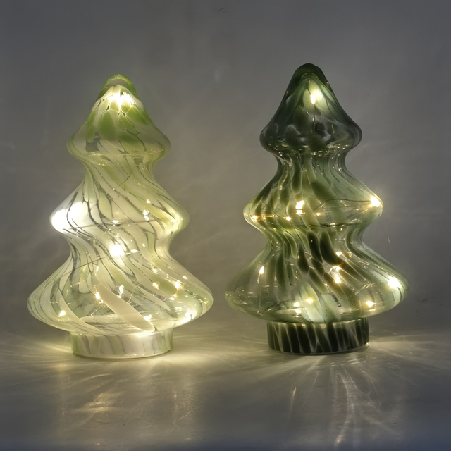 Glass Christmas tree with led lights, glass decoration with LED lights, Christmas decoration KML81016