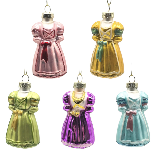 Glass Christmas Ornaments Skirt Charm Pendants for Holiday Christmas decoration KMT81102