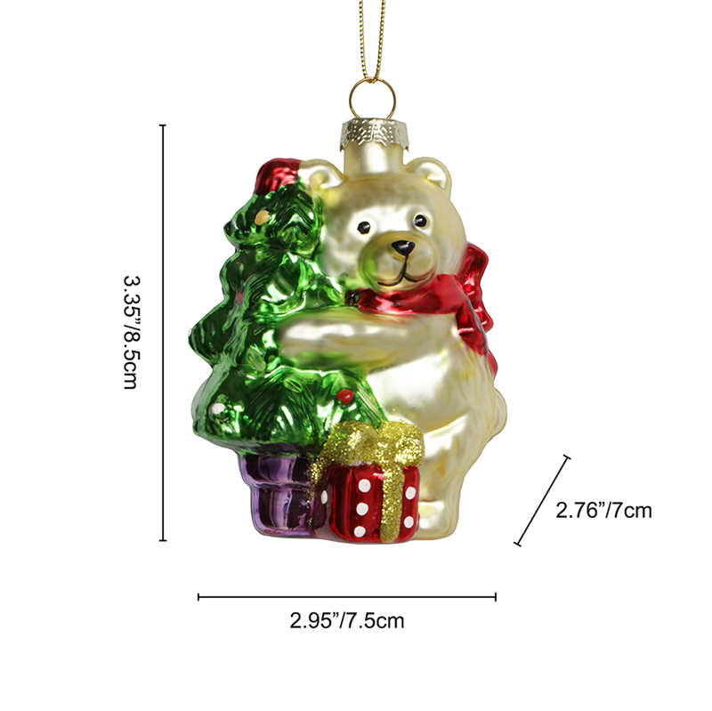 Glass bear ornament, glass toys, Christmas decoration KMT81057