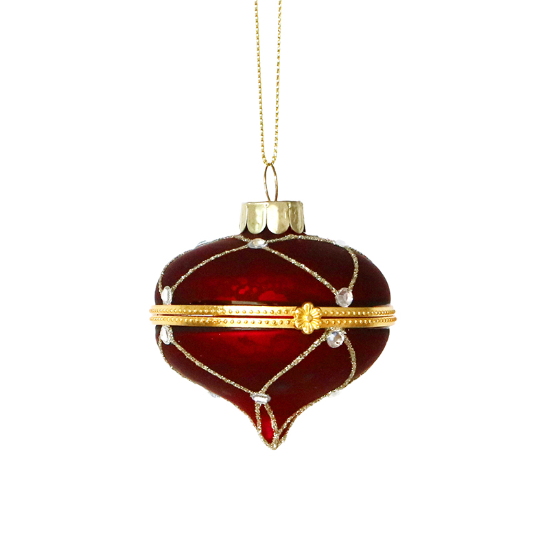 Christmas glass ball can be opened，hand painted Onion shape, Christmas decoration KMB82002 
