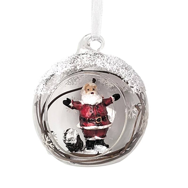 Christmas glass ball with resin decoration inside，Christmas decoration KMB86001
