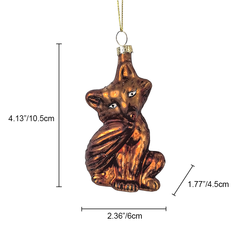 Christmas ornament, glass fox toy,Christmas decoration KMT81026